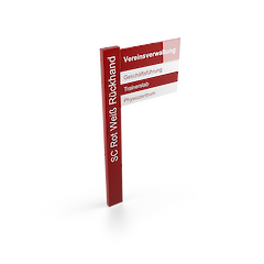 Säule 250-76 mit Textpaneelen als Fahnen