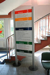 Aufsteller für den Innebereich mit Tellerfüßen