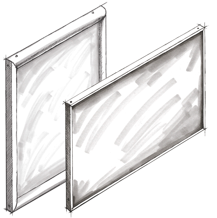 Skizze Wand­rahmen
