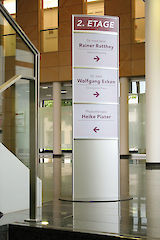 Primus Orientierungstafel freistehend 599 x 2000  mit Trennleiste 16 unterteilt in 4 separate Felder