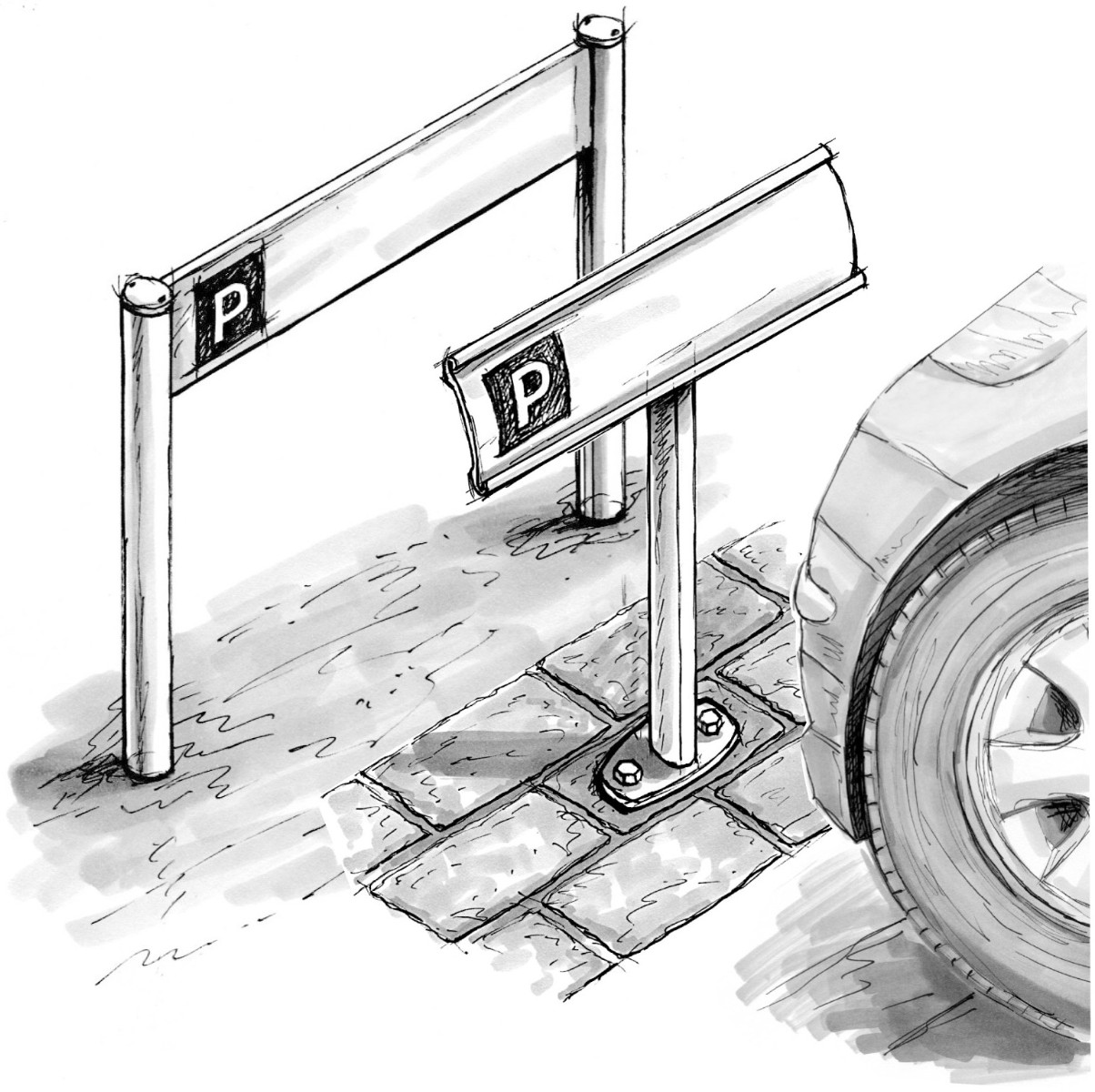 Skizze Parkplatzschild