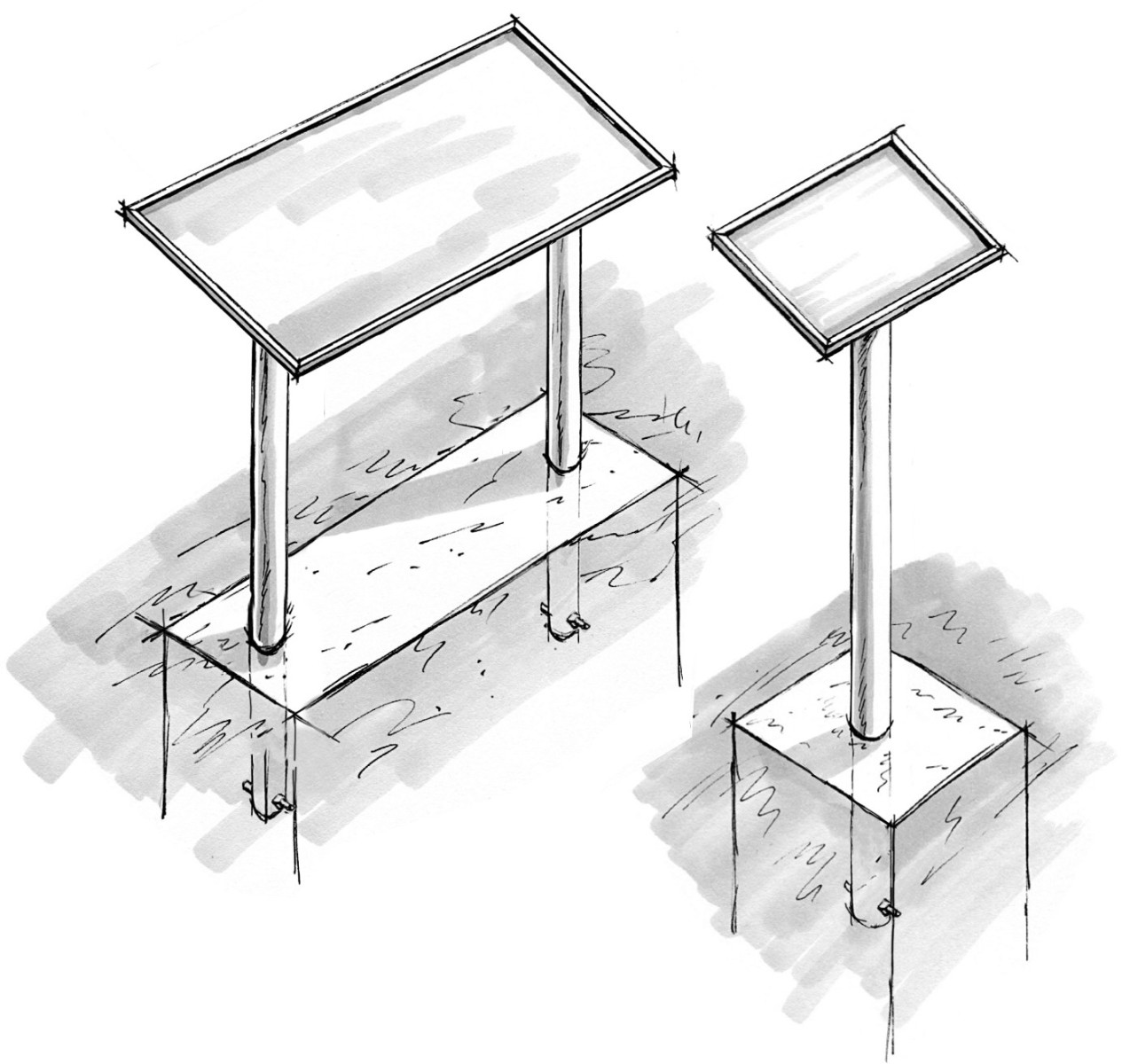 Skizze Pultschild